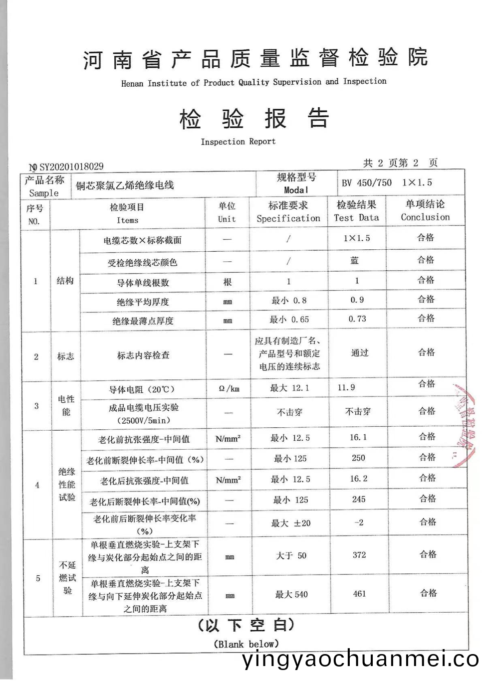 河(he)南省(sheng)産(chan)品(pin)質(zhi)量(liang)監督(du)檢驗院檢(jian)驗(yan)報告